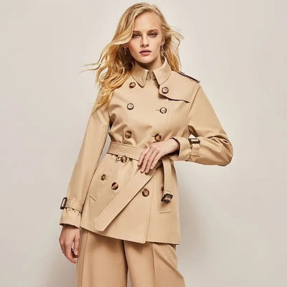 High-end Light Luxury Short Trench Coat - Autumn/Winter