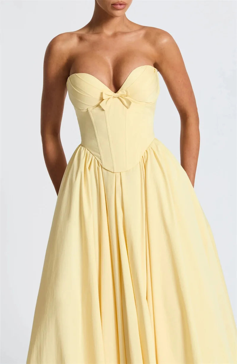 STELLA MIDI DRESS - LEMON