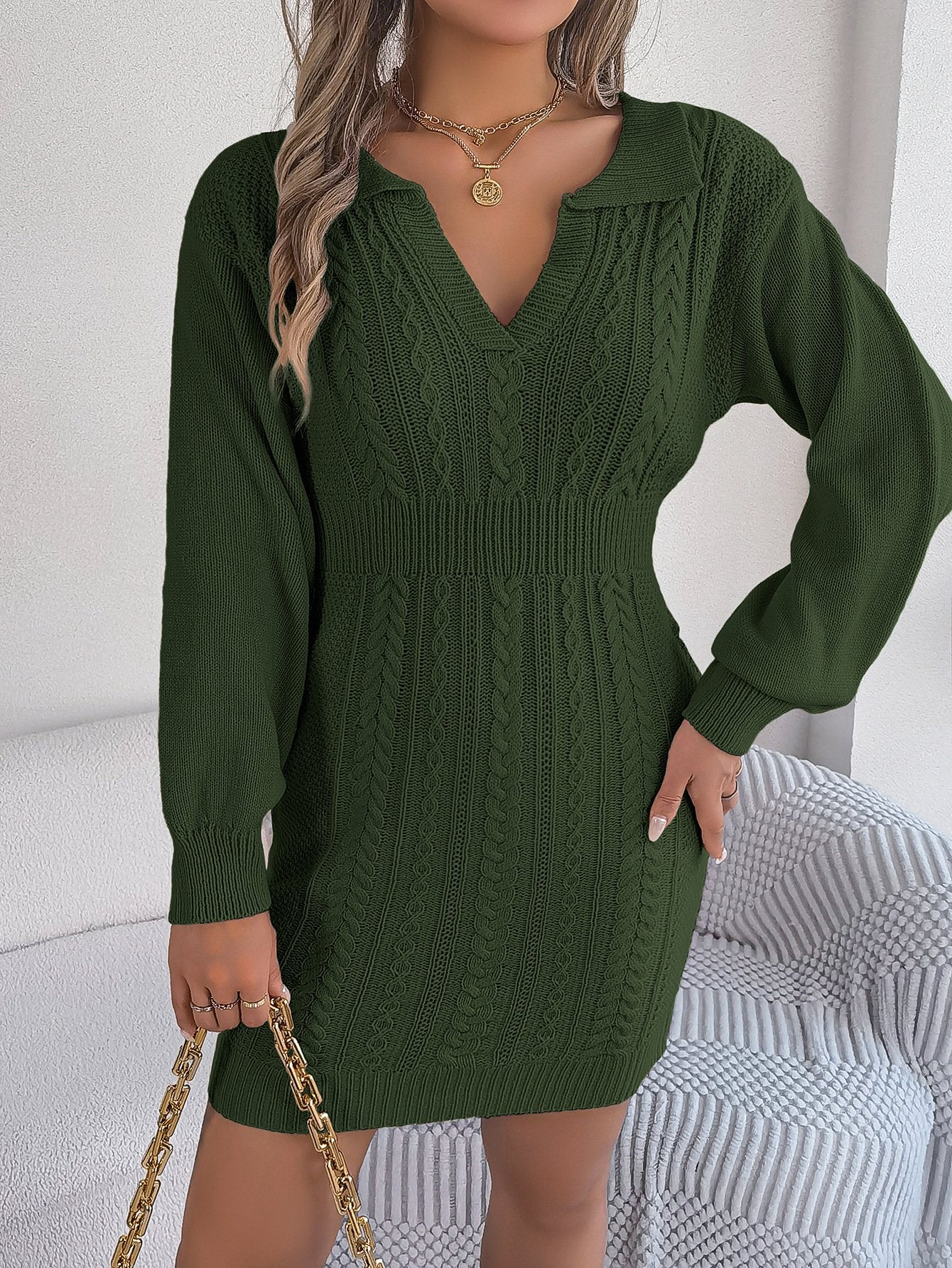 Élise Cozy Sweater Dress - Autunm Dresses
