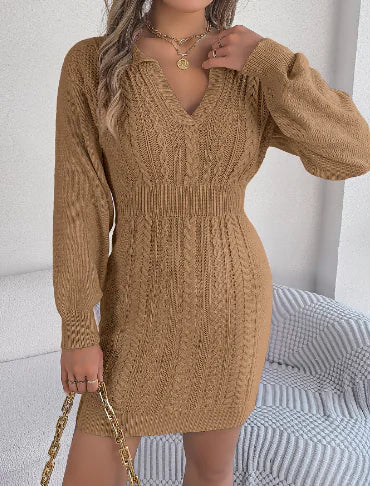 Élise Cozy Sweater Dress - Autunm Dresses