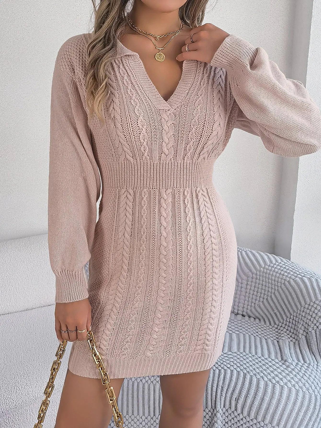 Élise Cozy Sweater Dress - Autunm Dresses